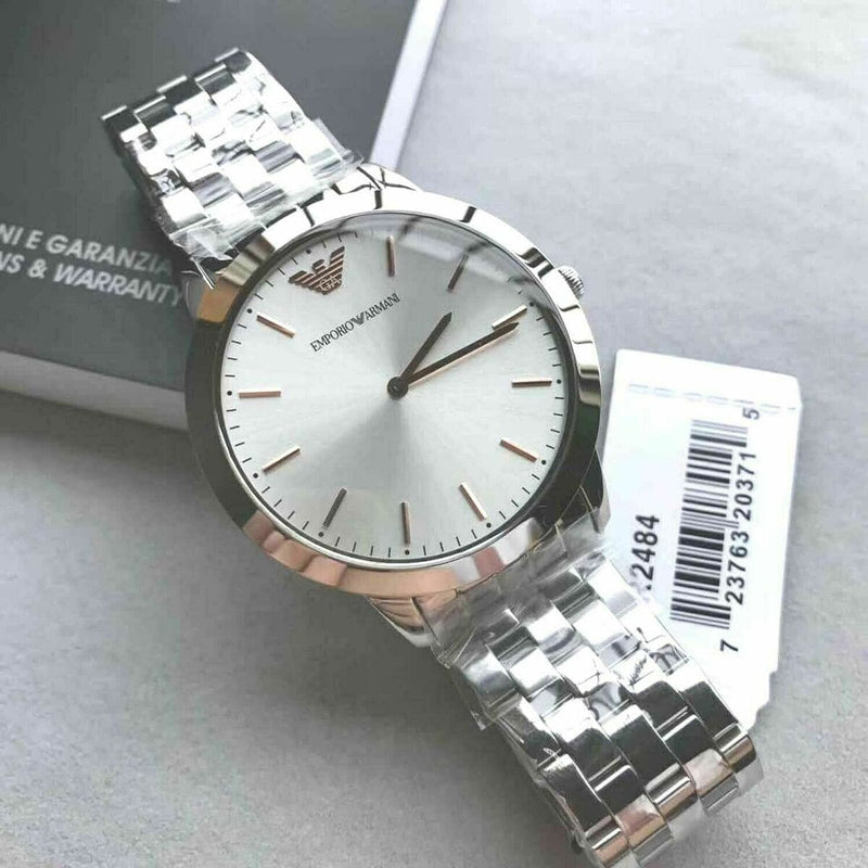 Emporio Armani Classic Quartz Silver Dial Silver Steel Strap Watch For Men - AR1745 Buy Now By Emporio Armani