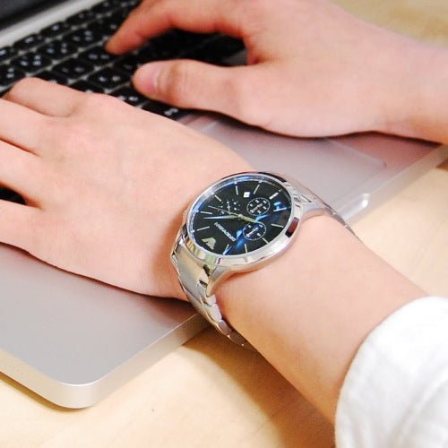 Emporio Armani Renato Chronograph Blue Dial Silver Steel Strap Watch For Men - AR2486 Buy Now By Emporio Armani