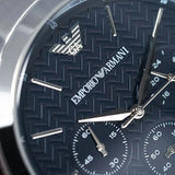 Emporio Armani Renato Chronograph Quartz Blue Dial Grey Steel Strap Watch For Men - AR2505 Buy Now By Emporio Armani