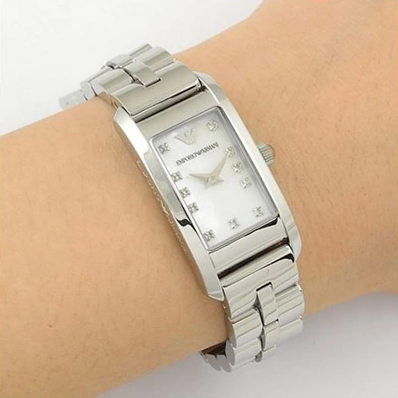 Emporio Armani Donna Mother Of Pearl White Dial Silver Steel Strap Watch for Women - AR3167 Buy Now By Emporio Armani