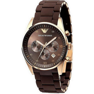 Emporio Armani Sport Chronograph Brown Dial Brown Steel Watch For Men - AR5890