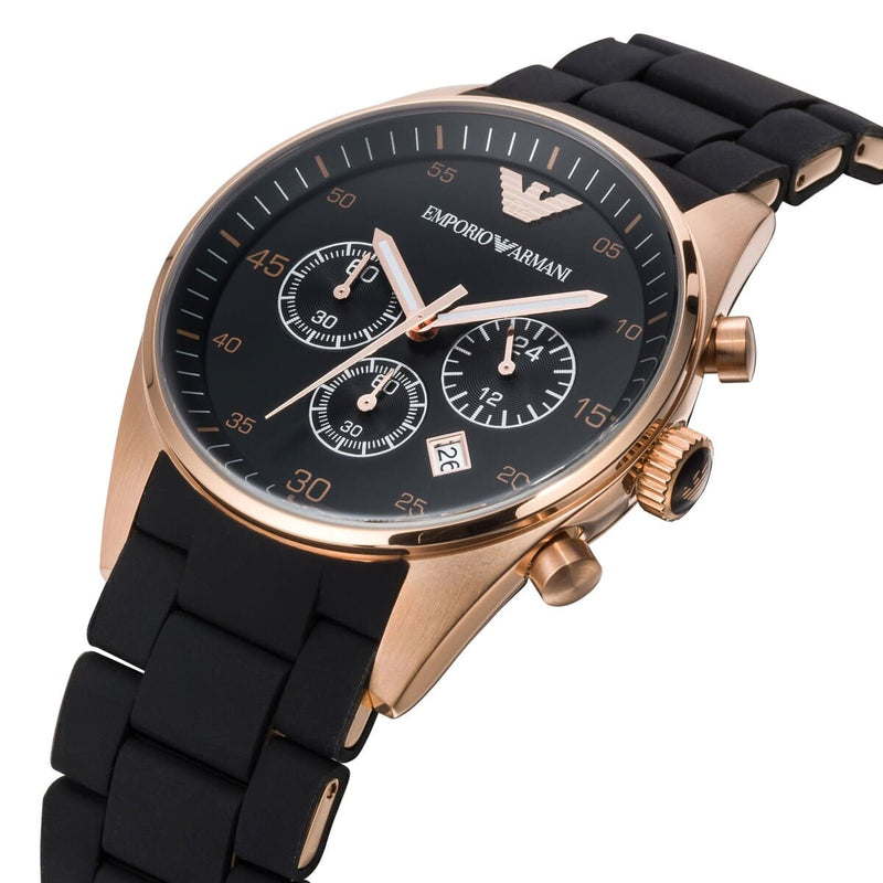 Emporio Armani Sportivo Black Dial Black Steel Strap Watch For Men - AR5905 Buy Now By Emporio Armani