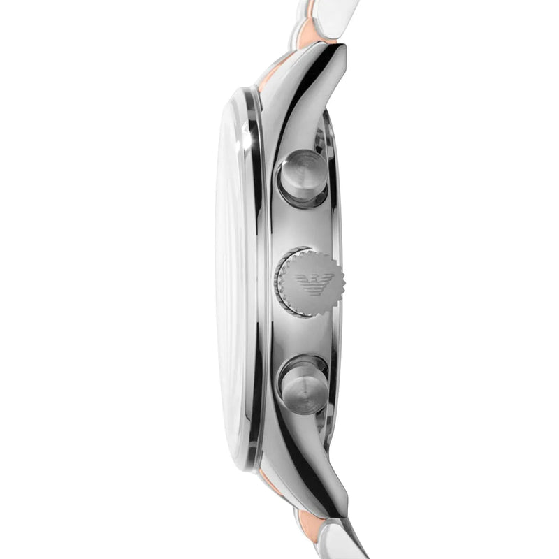 Emporio Armani Sportivo Chronograph Silver Dial Two Tone Steel Strap Watch For Men - AR5999 Buy Now By Emporio Armani