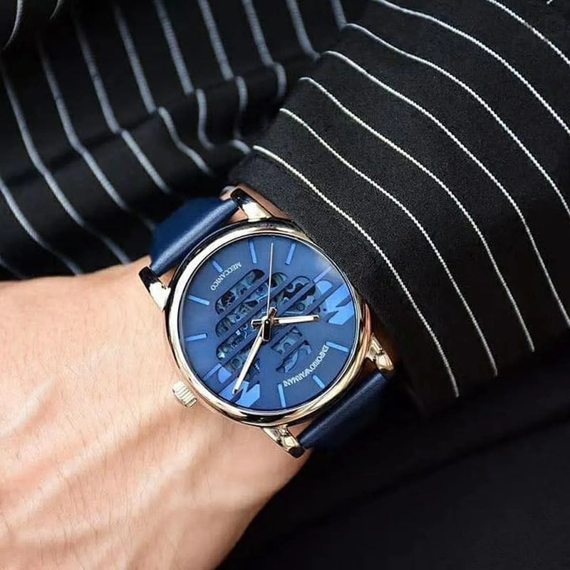 Emporio Armani Luigi Automatic Blue Dial Blue Leather Strap Watch For Men - AR60030 Buy Now By Emporio Armani