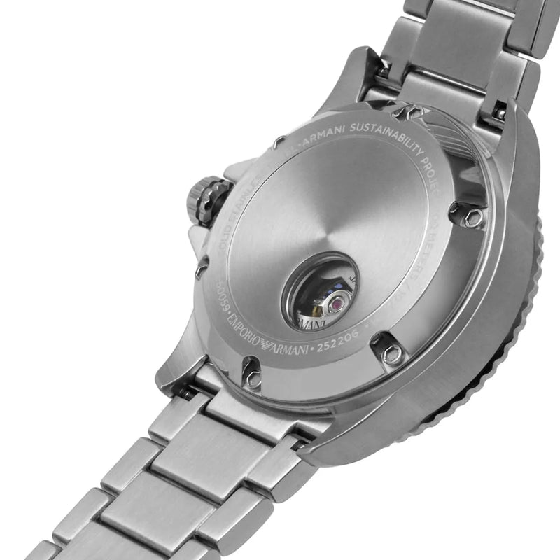 Emporio Armani Diver Automatic Green Dial Silver Steel Strap Watch For Men - AR60061 Buy Now By Emporio Armani
