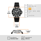 Emporio Armani Meccanico Automatic Black Dial Black Silicone Strap Watch For Men - AR60062 Buy Now By Emporio Armani