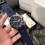 Emporio Armani Sportivo Chronograph Quartz Blue Dial Blue Rubber Strap Watch For Men - AR6045 Buy Now By Emporio Armani