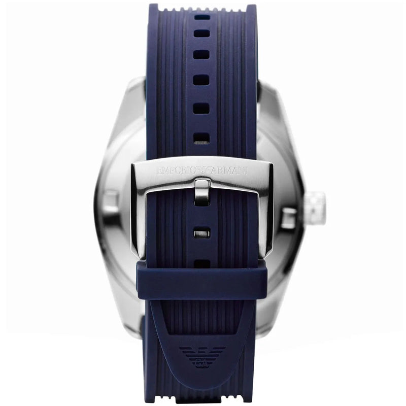 Emporio Armani Sportivo Chronograph Quartz Blue Dial Blue Rubber Strap Watch For Men - AR6045 Buy Now By Emporio Armani