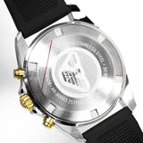 Emporio Armani Sigma Chronograph lack Dial Black Rubber Strap Watch For Men - AR80003 Buy Now By Emporio Armani