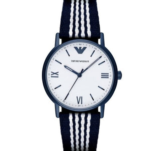 Emporio Armani Kappa White Dial Two Tone NATO Strap Watch For Men - AR80005