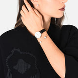 Emporio Armani Kappa Mother of Pearl Dial Black Leather Strap Watch For Women - AR80011 Buy Now By Emporio Armani