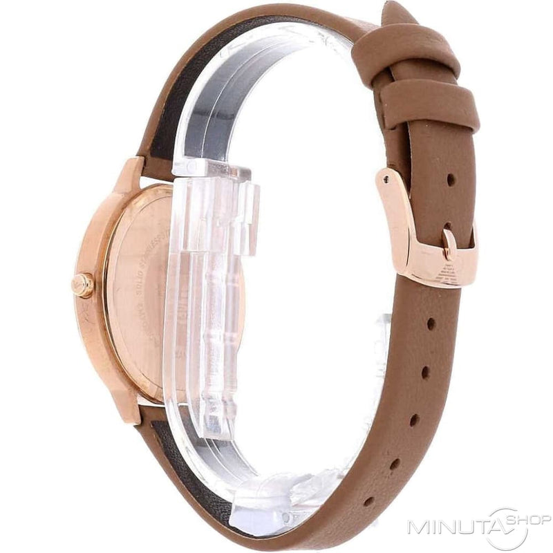 Emporio Armani Classic Analog Silver Dial Brown Leather Strap Watch For Women - AR8040 Buy Now By Emporio Armani