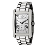 Emporio Armani Classic White Dial Silver Steel Strap Watch For Men - AR0145