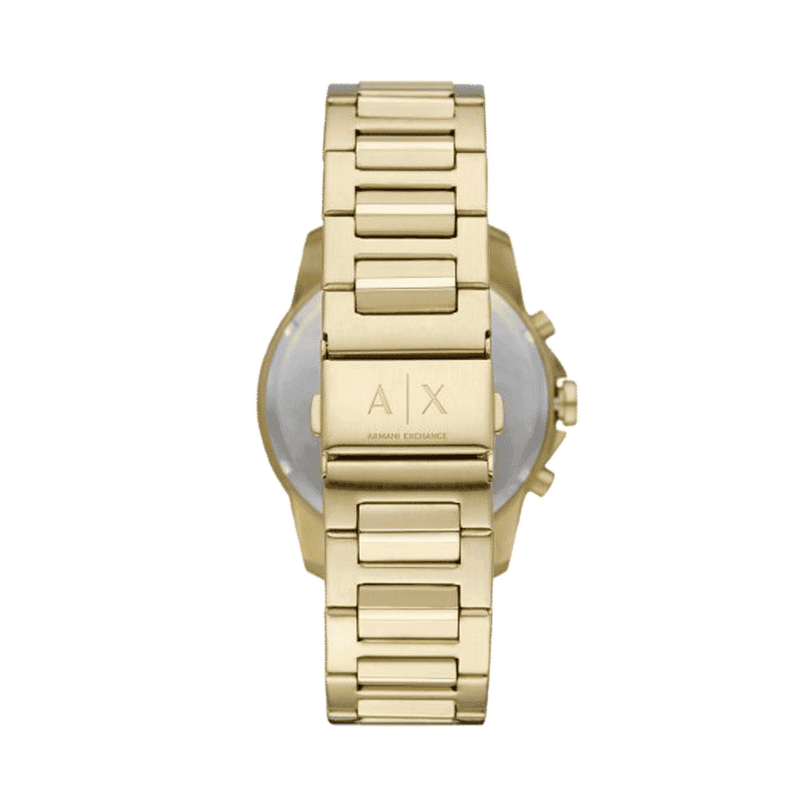 Armani Exchange Banks Chronograph Black Dial Gold Steel Strap Watch For Men - AX1721 Buy Now By Armani Exchange