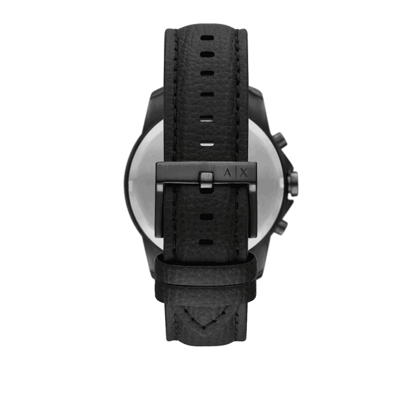 Armani Exchange Banks Chronograph Black Dial Black Leather Strap Watch For Men - AX1724 Buy Now By Armani Exchange