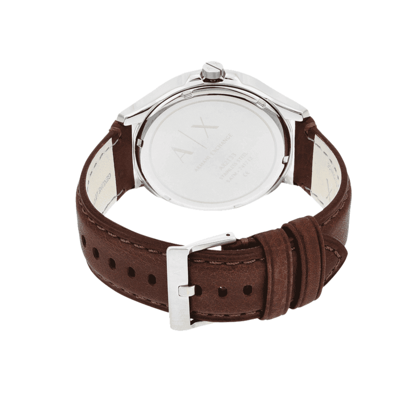 Armani Exchange Hampton Chronograph Blue Dial Brown Leather Strap Watch For Men - AX2133