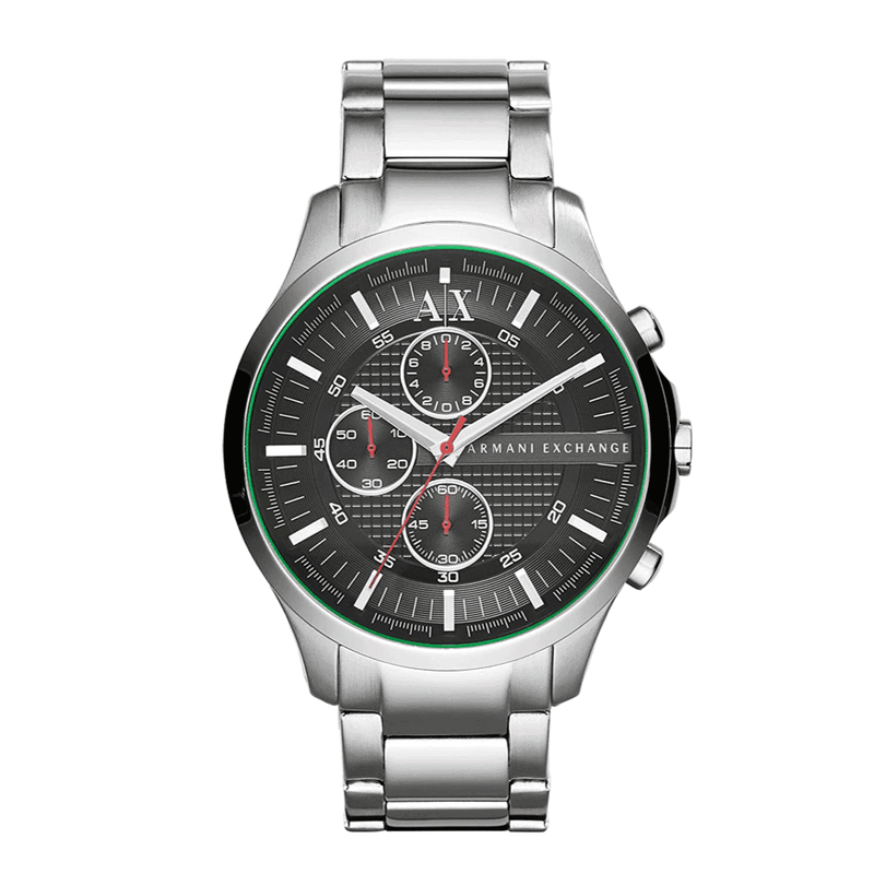 Armani Exchange Hampton Chronograph Black Dial Silver Steel Strap Watch For Men - AX2163 Buy Now By Armani Exchange