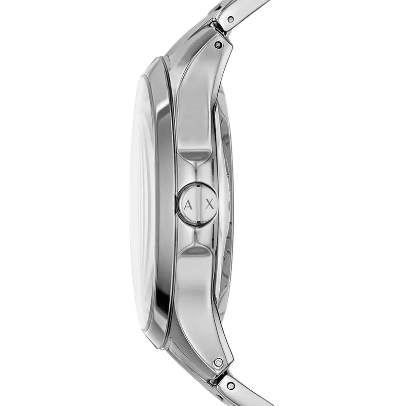 Armani Exchange Hampton Chronograph Skeleton Black Dial Silver Steel Strap Watch For Men - AX2199