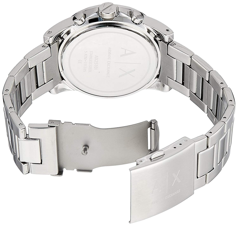 Armani Exchange Drexler Chronograph Black Dial Silver Steel Strap Watch for Men - AX2600 Buy Now By Armani Exchange