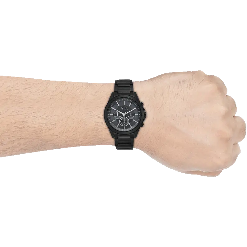 Armani Exchange Drexler Chronograph Black Dial Black Steel Strap Watch For Men - AX2639 Buy Now By Armani Exchange