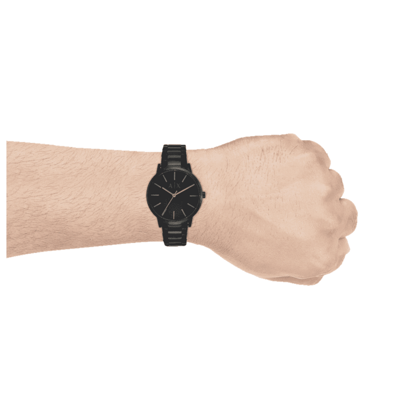 Armani Exchange Cayde Analog Black Dial Black Steel Strap Watch For Men - AX2701