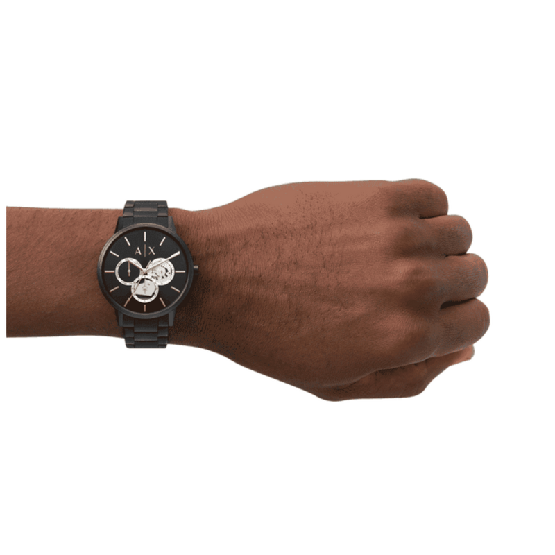 Armani Exchange Cayde Chronograph Black Dial Black Steel Strap Watch for Men - AX2748 Buy Now By Armani Exchange