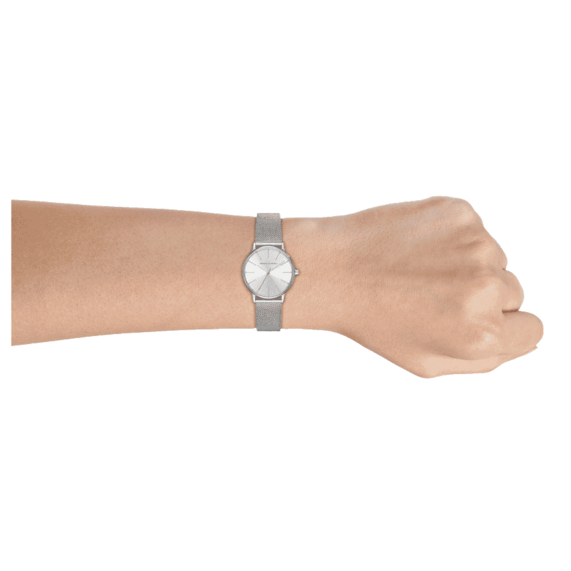 Armani Exchange Lola Analog Silver Dial Silver Mesh Strap Watch For Women - AX5535