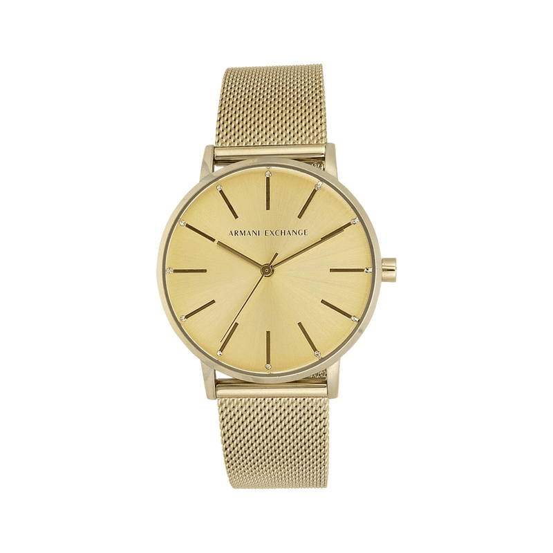 Armani Exchange Lola Analog Gold Dial Gold Mesh Strap Watch For Women - AX5536 Buy Now By Armani Exchange