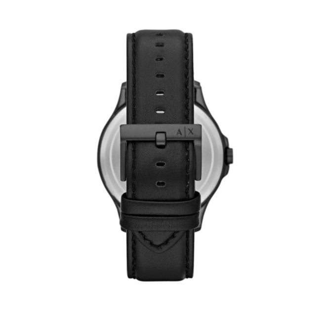 Armani Exchange Hampton Quartz Blue Dial Black Leather Strap Watch for Men - AX2411 Buy Now By Armani Exchange