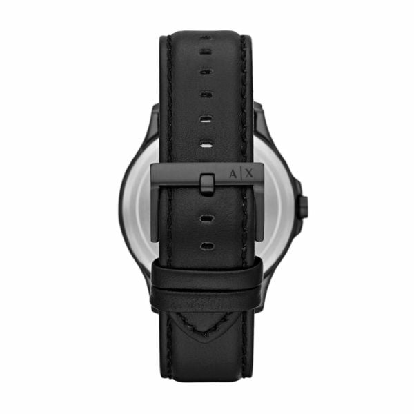 Armani Exchange Hampton Quartz Blue Dial Black Leather Strap Watch for Men - AX2411 Buy Now By Armani Exchange