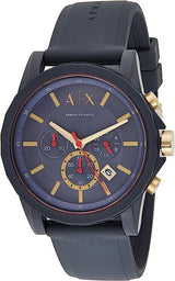 Armani Exchange Outerbanks Chronograph Blue Dial Blue Silicone Strap Watch For Men - AX1335 Buy Now By Armani Exchange