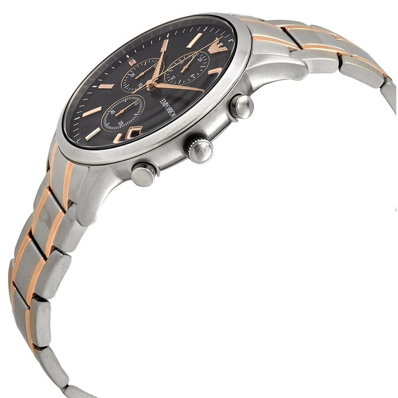 Emporio Armani Renato Chronograph Black Dial Two Tone Steel Strap Watch For Men - AR11165 Buy Now By Emporio Armani