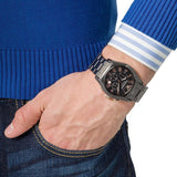 Emporio Armani Valente Ceramica Chronograph Black Dial Black Steel Strap Watch For Men - AR1410 Buy Now By Emporio Armani