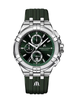 Maurice Lacroix Aikon Chronograph Green Dial Green Rubber Strap Watch for Men - AI1018-SS000-630-5 Buy Now By Maurice Lacroix