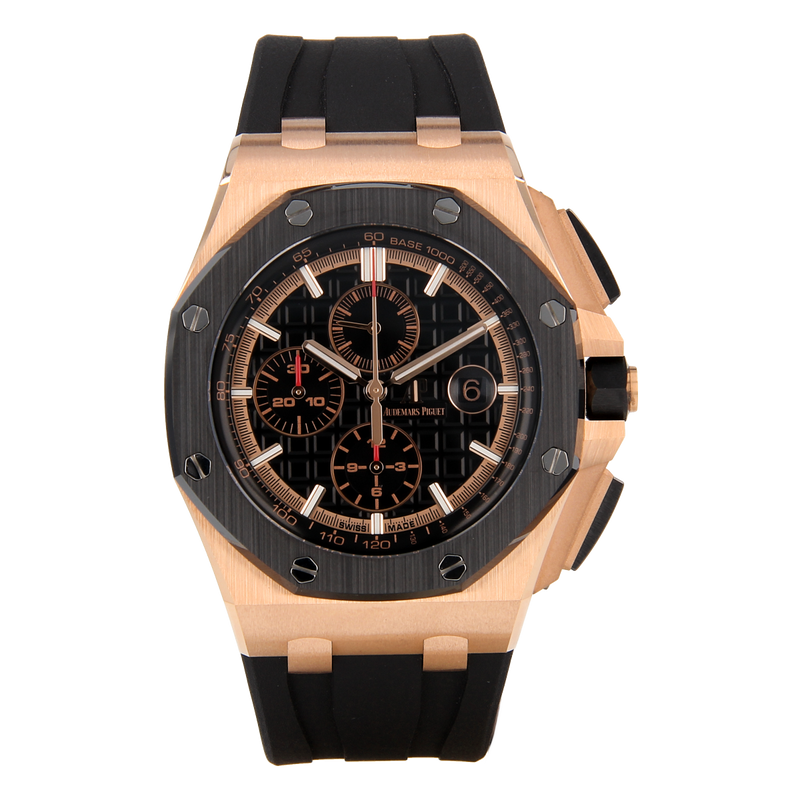 Audemars Piguet Royal Oak Offshore Chronograph Black Dial Black Rubber Strap Watch for Men - 26401RO.OO.A002CA.02