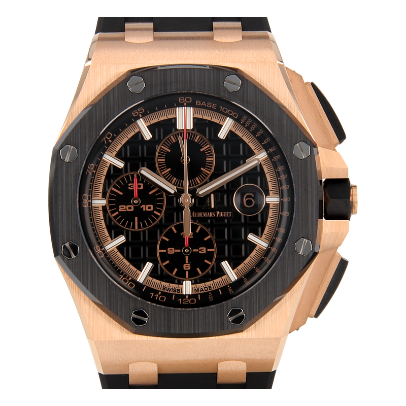 Audemars Piguet Royal Oak Offshore Chronograph Black Dial Black Rubber Strap Watch for Men - 26401RO.OO.A002CA.02