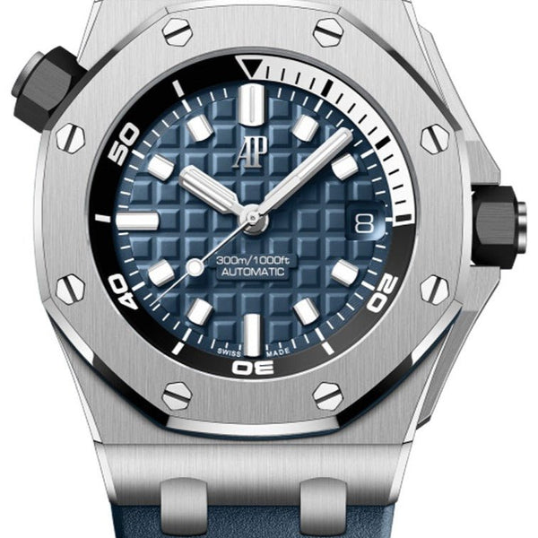 Audemars Piguet Royal Oak Offshore Diver Blue Dial Blue Rubber Strap Watch for Men - 15720ST.OO.A027CA.01