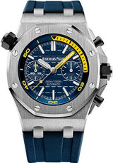 Audemars Piguet Royal Oak Offshore Diver Blue Dial Blue Rubber Strap Watch for Men - 15710ST.OO.A027CA.01