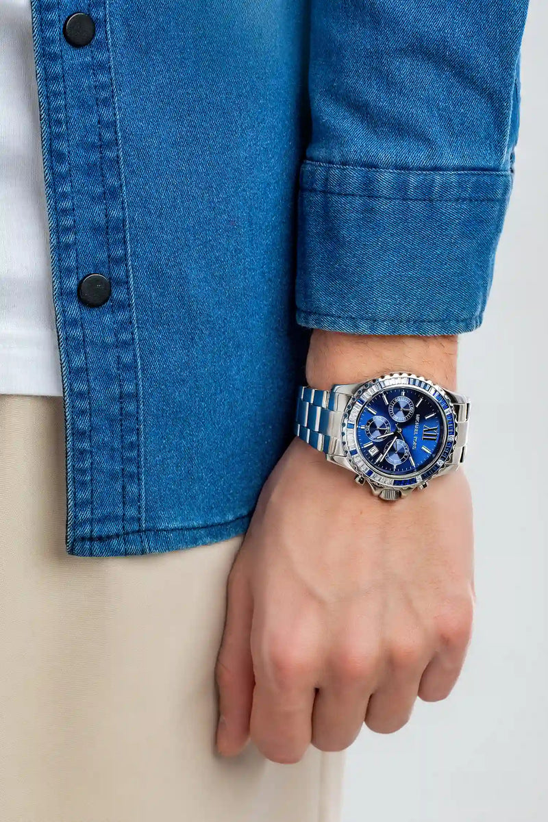 Michael Kors Everest Chronograph Blue Dial Silver Steel Strap Watch For Women - MK7237 Buy Now By Michael Kors