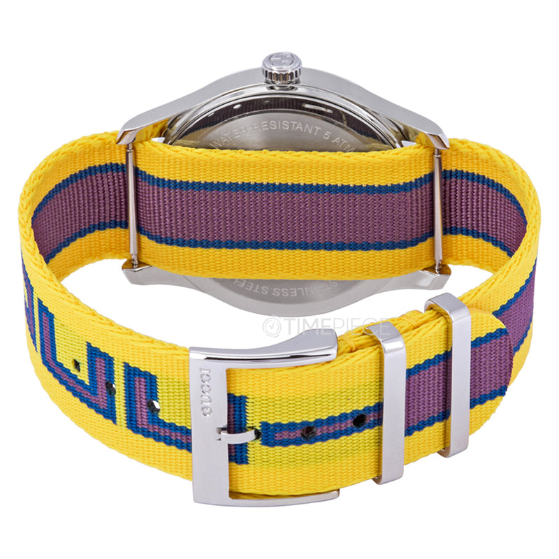 Shop Gucci G Timeless Quartz Yellow & Purple Dial Yellow & Purple NATO Strap Watch For Men - YA1264069 in USA
