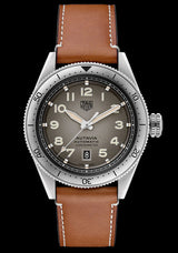Tag Heuer Autavia Isograph Grey Dial Calfskin Brown Leather Strap Watch for Men - WBE5111.FC8267 Buy Now By Tag Heuer