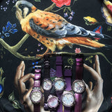Shop Guess Confetti Diamonds Purple Dial Purple Steel Strap Watch for Women - W0774L4 in USA