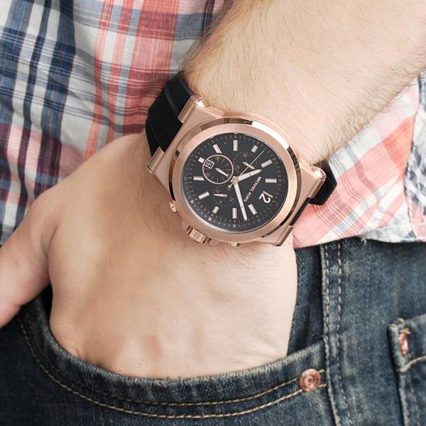 Michael Kors Dylan Black Dial Black Rubber Strap Watch for Men - MK8184 Buy Now By Michael Kors