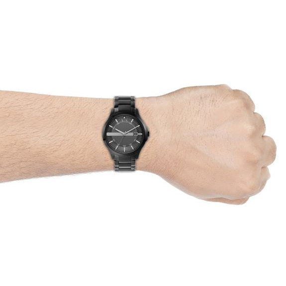 Armani Exchange Hampton Black Dial Black Steel Strap Watch For Men - AX7101 Buy Now By Armani Exchange
