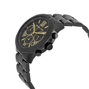 Michael Kors Brecken Chronograph Black Dial Black Steel Strap Watch for Women - MK6302 Buy Now By Michael Kors