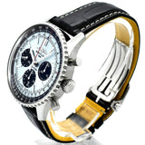 Shop Breitling Navitimer B01 Chronograph 43 Blue Dial Black Leather Strap Watch for Men - AB0138241C1P1 in USA