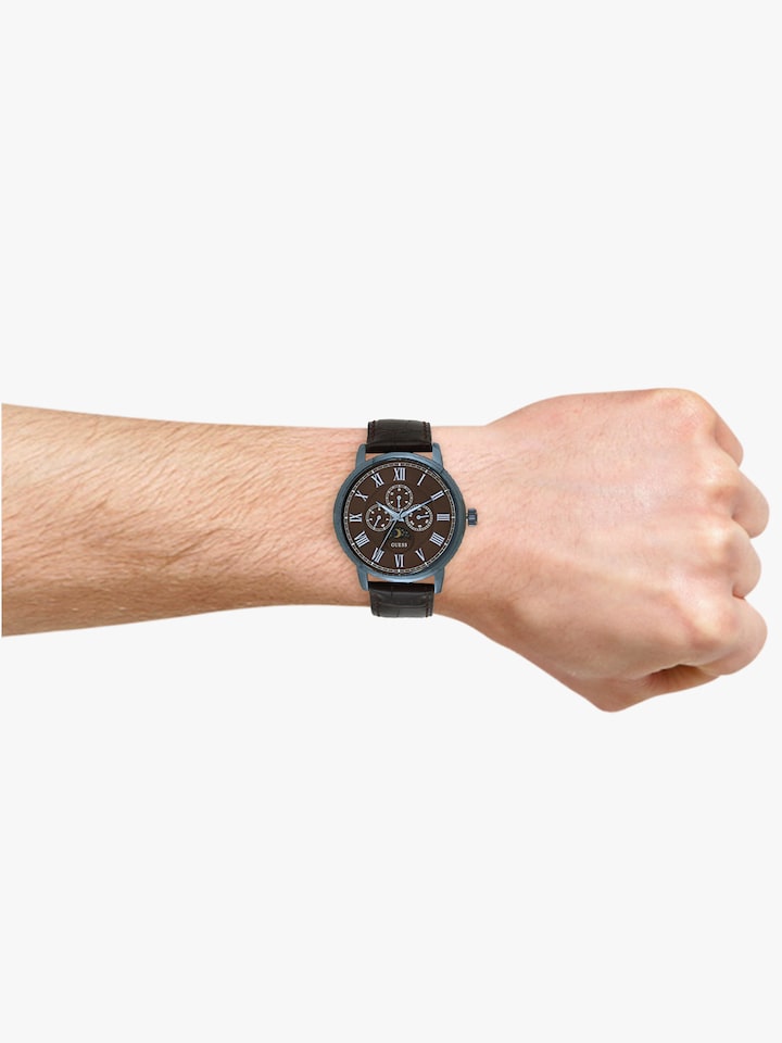 Guess Delancy Analog Brown Dial Brown Leather Strap Watch For Men - W0870G3 Buy Now By Guess