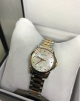 Shop Gucci G Timeless Diamonds Mother of Pearl Dial Two Tone Steel Strap Watch For Women - YA126544 in USA
