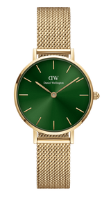 Daniel Wellington Petite Emerald Green Dial Gold Mesh Strap Watch For Women - DW00100481 Buy Now By Daniel Wellington