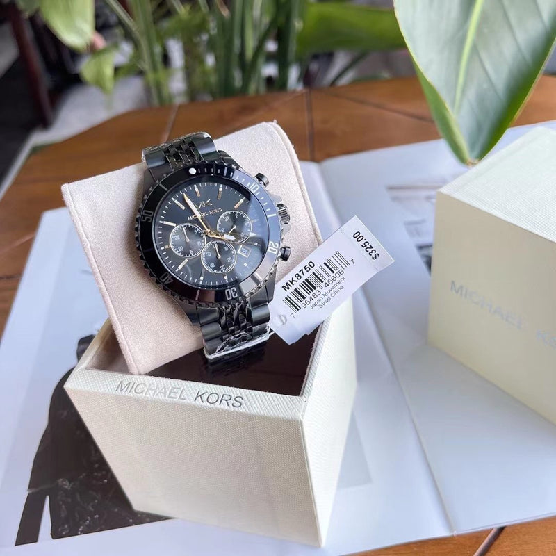Michael Kors Bayville Chronograph Black Dial Black Steel Strap Watch For Men - MK8750 Buy Now By Michael Kors